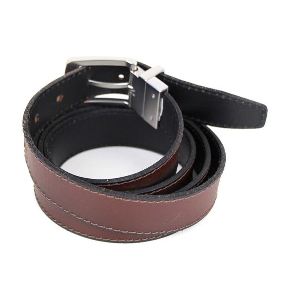 Timberland BROWN BLACK GENUINE LEATHER 1 1/8"Wd REVERSIBLE MEN'S BELT Sz 48 (I74 - Picture 4 of 15